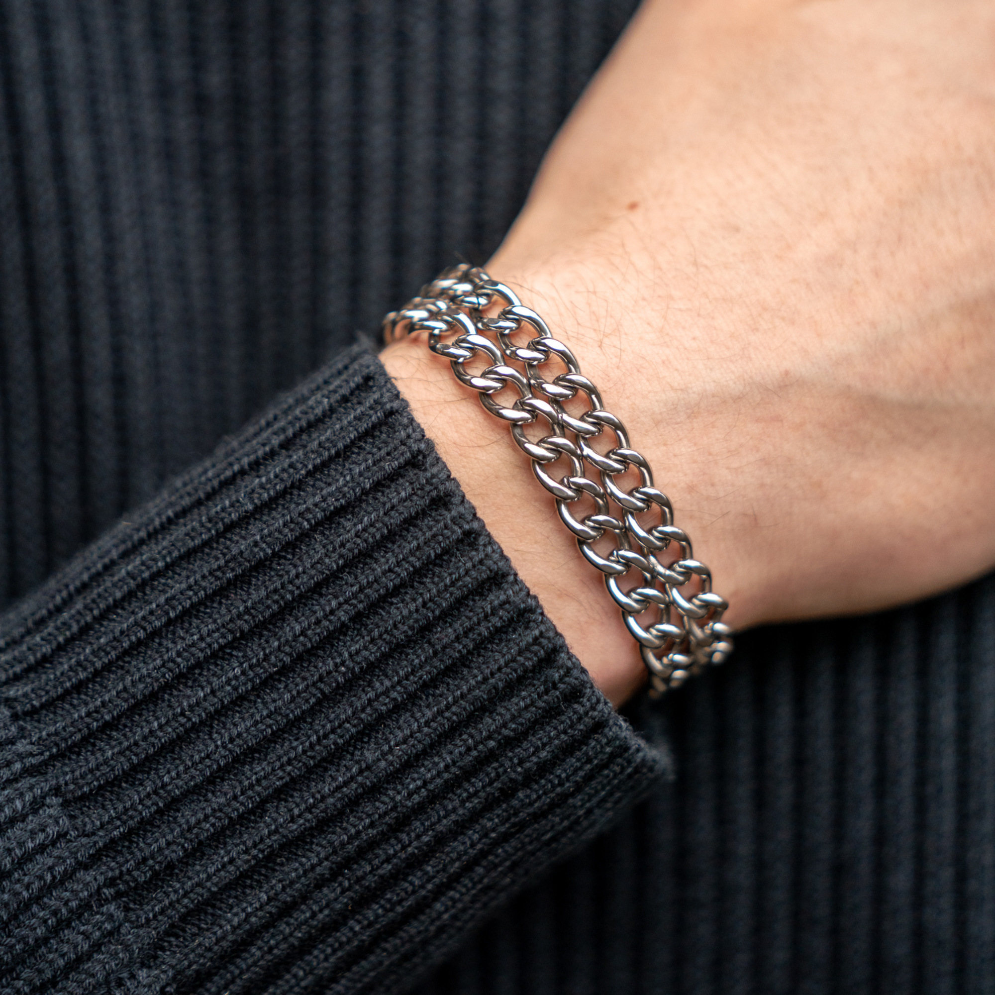 Armband 2-reihig, Edelstahl