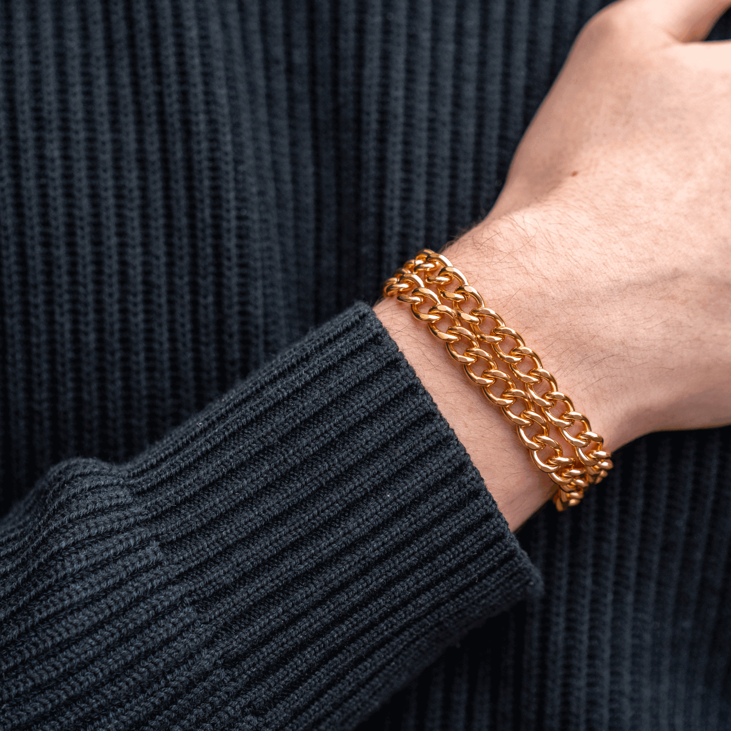 Armband 2-reihig, Edelstahl roségold (18 Karat Hartvergoldung)