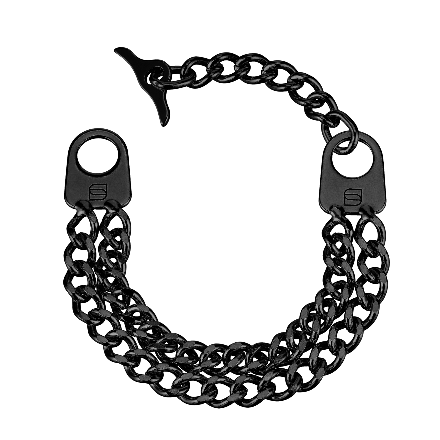 Armband 2-reihig, Edelstahl schwarz mit Diamond Like Carbon Oberfläche