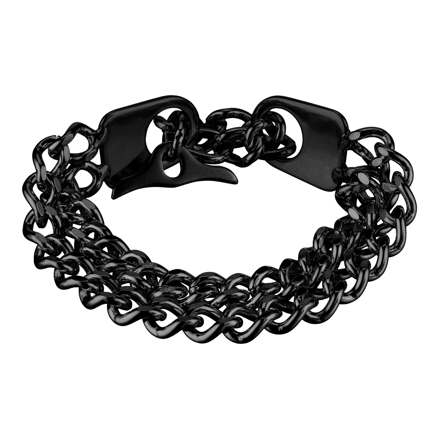 Armband 2-reihig, Edelstahl schwarz mit Diamond Like Carbon Oberfläche