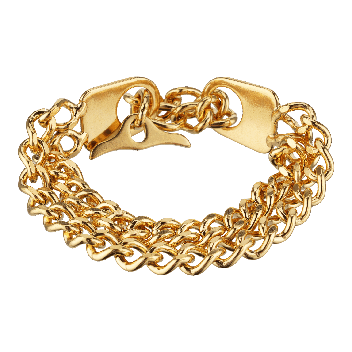 Armband 2-reihig, Edelstahl gold (18 Karat Hartvergoldung)