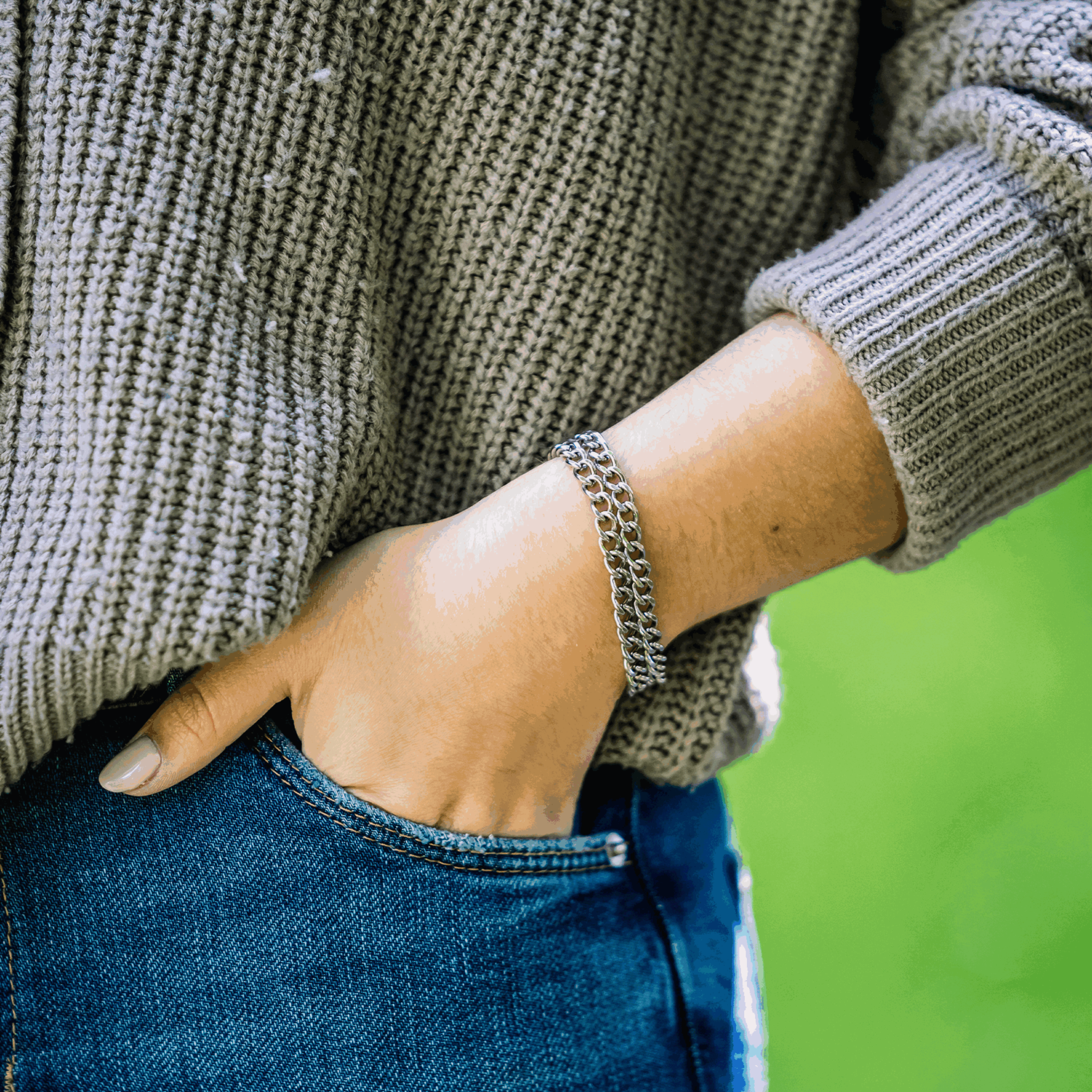 Damen Armband 2-reihig, Edelstahl