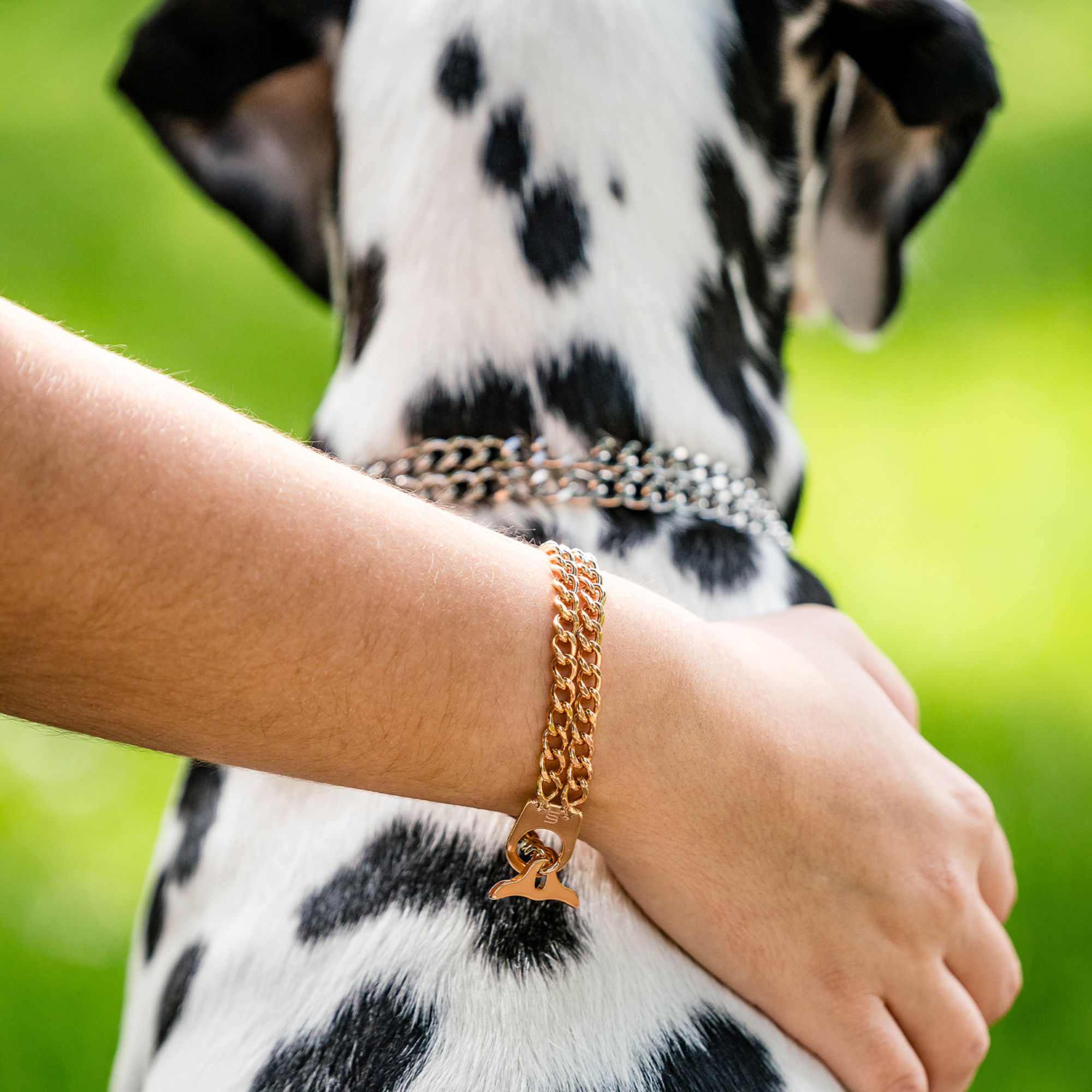 Damen Armband 2 reihig, Edelstahl roségold (18 Karat Hartvergoldung)