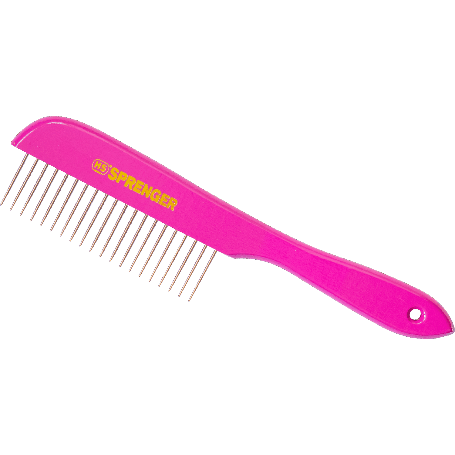 Hundekamm - 230 x 25 mm, 30 mm Stahlzinken - Holz, Pink