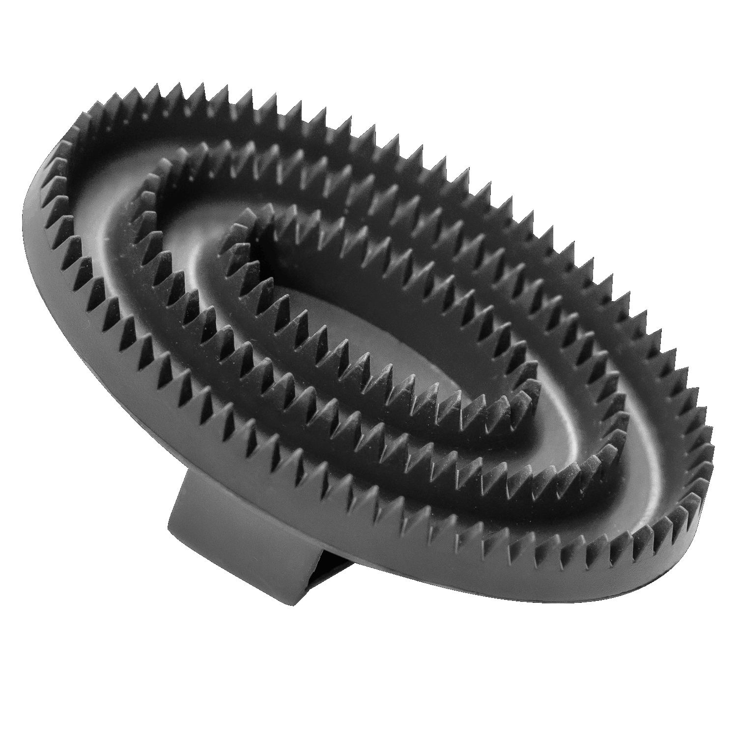 Striegel, oval - Gummi, schwarz, 125 x 80 mm