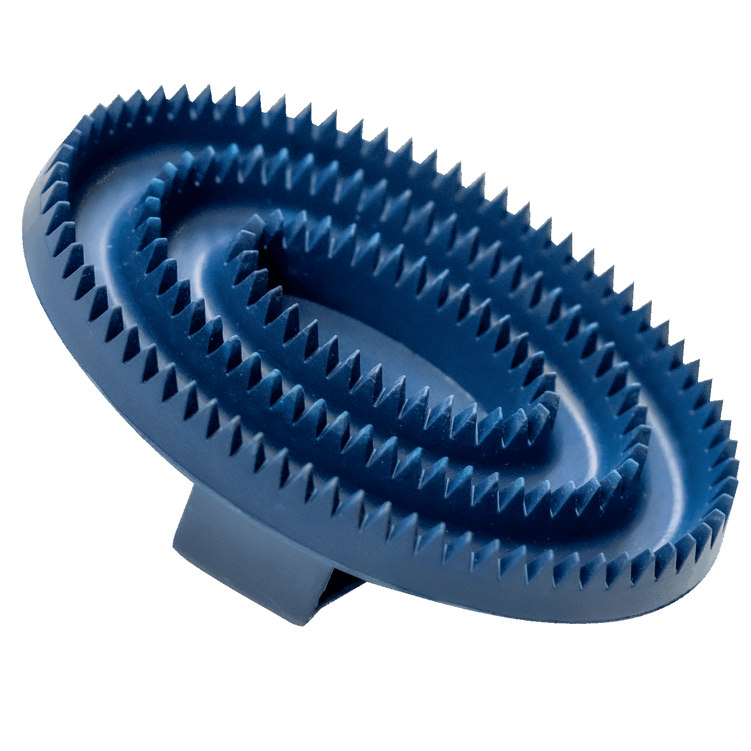 Striegel, oval - Gummi, blau, 125 x 80 mm