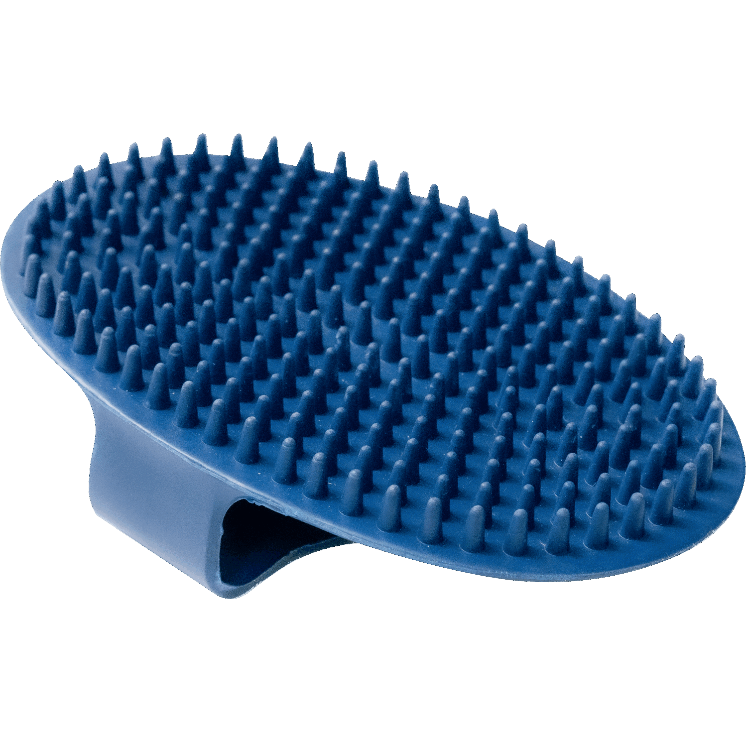 Striegel, oval - Gummi, blau, 150 x 100 mm
