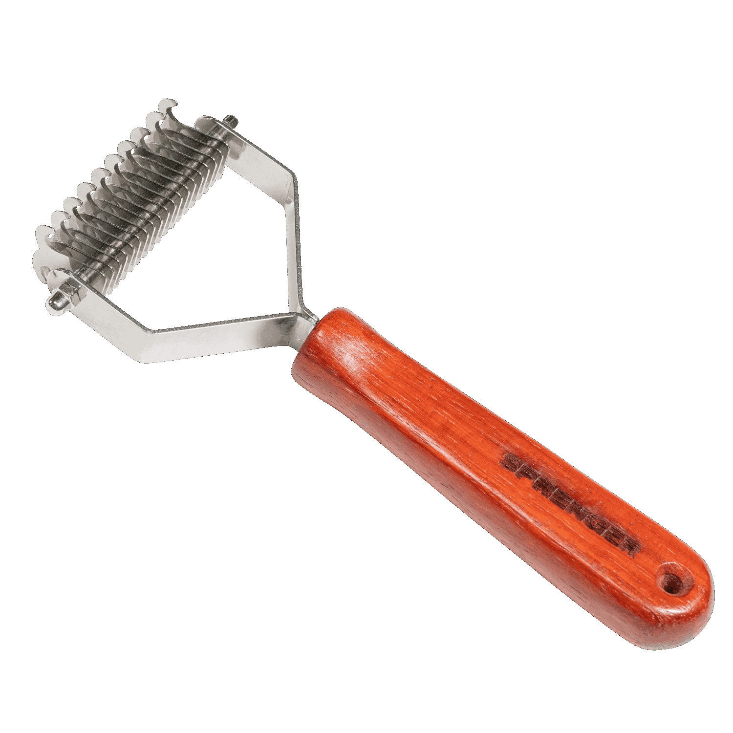 Unterfellbürste 2-seitig - Holzgriff mit Edelstahl-Zinken