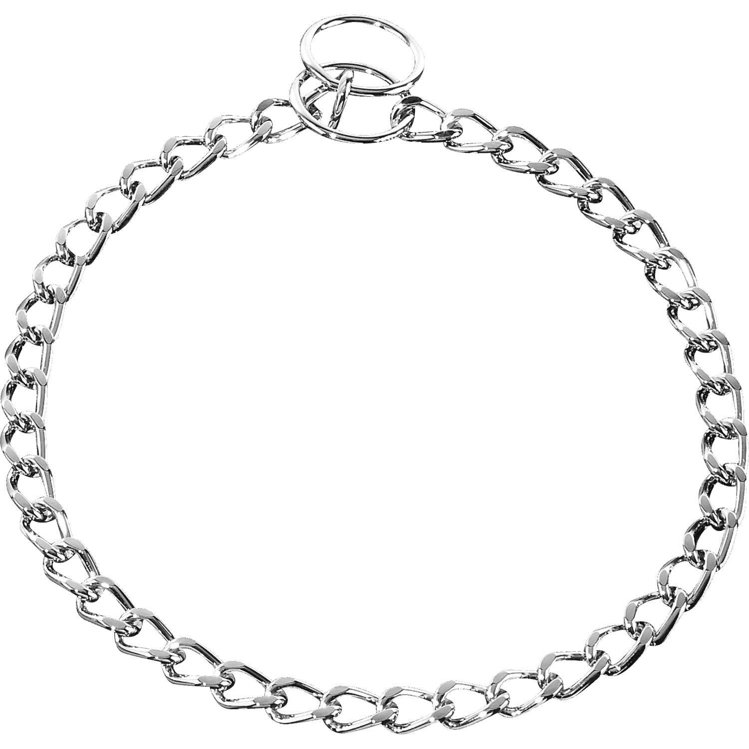 Halskette, flach geschliffene Glieder - Stahl verchromt, 3,0 mm | 51122_02.png | 1700898308