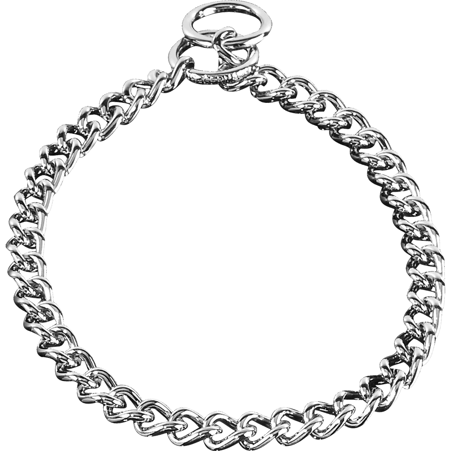 Halskette, runde, enge Glieder - Stahl verchromt, 4,0 mm | 51391_02.png | 1700898309