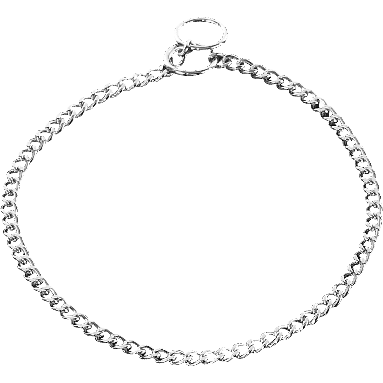Halskette, flach geschliffene Glieder - Stahl verchromt, 1,5 mm | 50722_02.png | 1700898299