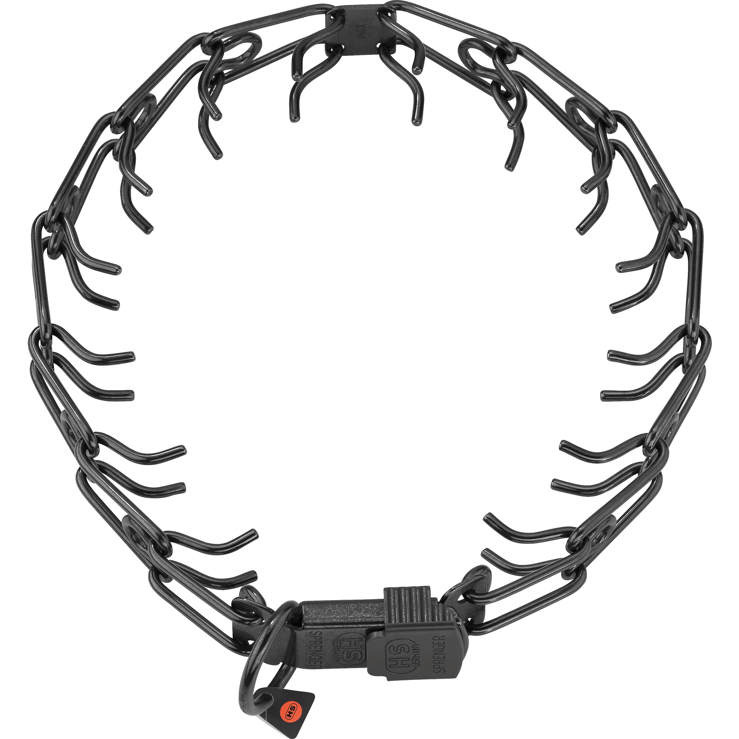ULTRA-PLUS Dressurhalskette mit Centerplatte und ClicLock -  Edelstahl Rostfrei schwarz | 50108_57.png | 1700897930