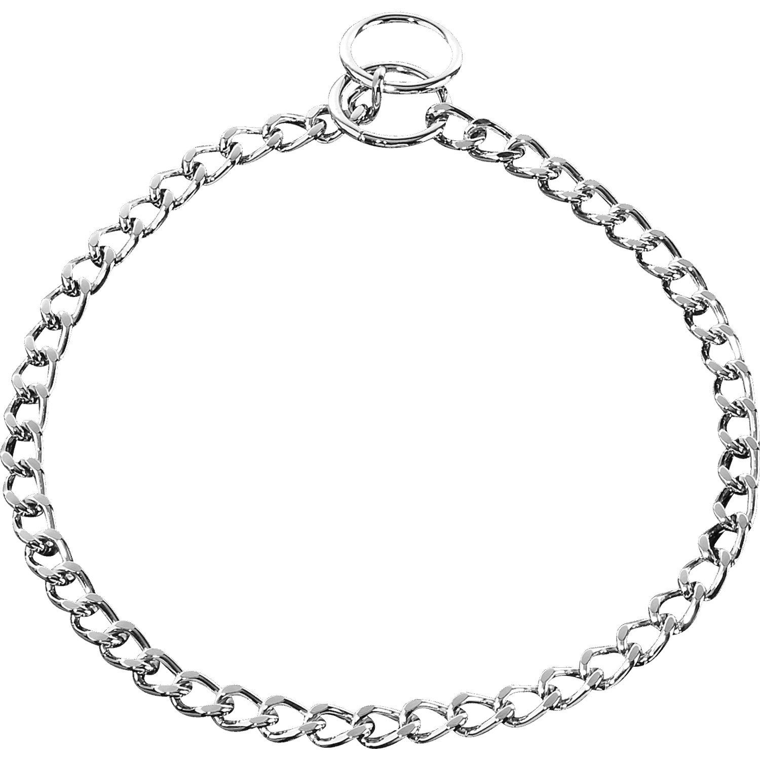 Halskette, flach geschliffene Glieder - Stahl verchromt, 2,5 mm | 50922_02.png | 1700898307